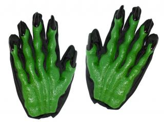 Zelené gumové rukavice s prsty
