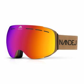 Lyžařské brýle NANDEJ MNG Brown/ Red Brýle + pevné ochranné pouzdro