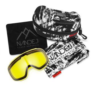 Lyžařské brýle NANDEJ MNG Brown/ Red Brýle + pouzdro + náhradní sklo rozjasňovací