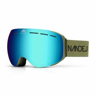 Lyžařské brýle NANDEJ MNG Green/ Ice Blue Brýle + pevné ochranné pouzdro