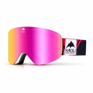 Lyžařské brýle NANDEJ VISTA color pink Brýle + pevné ochranné pouzdro