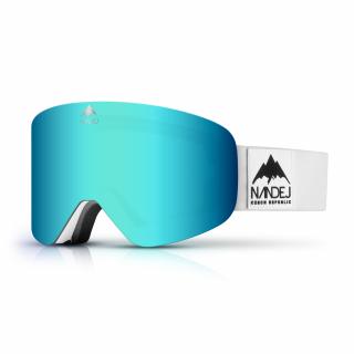 Lyžařské brýle NANDEJ VISTA White/ Ice blue Brýle + pevné ochranné pouzdro