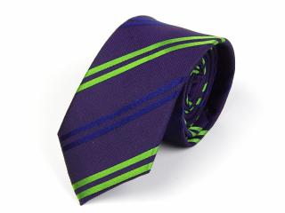 Kravata ČH 7 cm pruh fialová/modrá/zelená