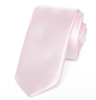 Kravata PESh 6 cm satén růžová Barevná varianta: světle růžová 27
