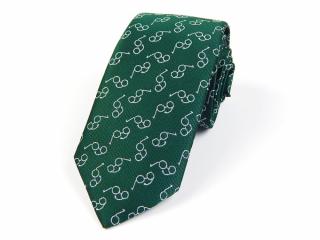 Kravata PESh 7 cm brýle zelená