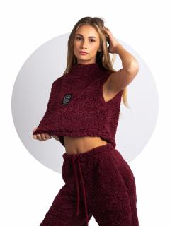 Mikina Fluffy Crop Bordeaux Velikost: L