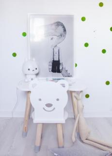 Dětská židlička Méďa barva: Bílá