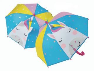 Dětský deštník měnící barvu - Jednorožec 3D