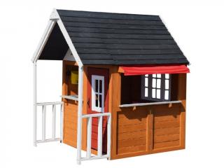 Dětský dřevěný zahradní domek s verandou a kuchyňkou