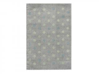 Dětský koberec - krémový s puntíky barva: stříbrno/šedá - mátová, rozměr: 100 x 160 cm
