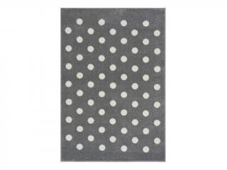 Dětský koberec - krémový s puntíky barva: stříbrnošedá-bílá, rozměr: 100 x 160 cm