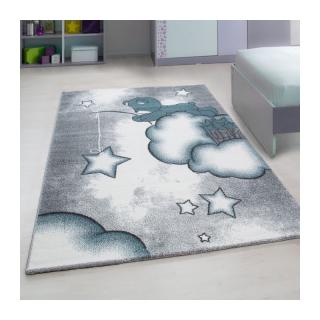 Dětský koberec - Medvídek a hvězdy barva: šedá x modrá, rozměr: 120x170