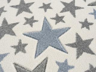 Dětský koberec - Moře hvězdiček barva: krémovošedá - modrá, rozměr: 120 x 180 cm