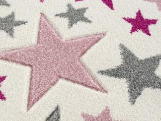 Dětský koberec - Moře hvězdiček barva: krémovošedá - růžová, rozměr: 120 x 180 cm
