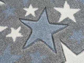 Dětský koberec - Moře hvězdiček barva: stříbrnošedá - modrá, rozměr: 120 x 180 cm