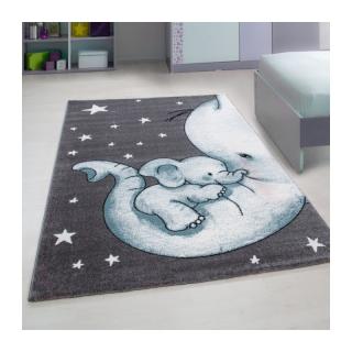 Dětský koberec - Slůně na chobotu barva: šedá x modrá, rozměr: 80x150