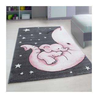 Dětský koberec - Slůně na chobotu barva: šedá x růžová, rozměr: 120x170