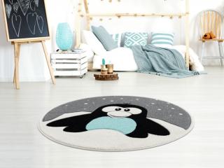 Dětský kulatý koberec Tučňák