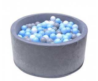 Dětský suchý BAZÉNEK 90x40 s míčky 200 ks, šedý barva míčků: modrý