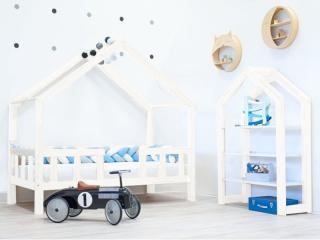 Domečková postel dominant se zábranou premium bílá rozměr lůžka: 100 x 190 cm, šuplík, nožičky: s nožičkami a s šuplíkem