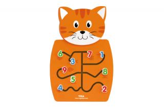 Dřevěná nástěnná hra - kočička s čísly