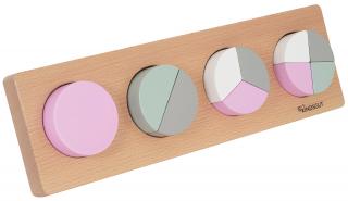 Dřevěné puzzle barva: růžová