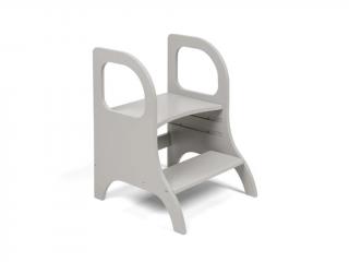 Malá rostoucí učící věž 2v1 - schůdky + židle barva: šedá