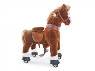 Mechanický jezdící kůň (na kolečkách) pro děti - hnědý varianta: Velikost 4