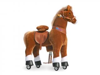 Mechanický jezdící kůň (na kolečkách) pro děti - hnědý varianta: Velikost 5