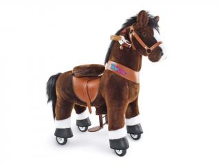 Mechanický jezdící kůň (na kolečkách) pro děti - tmavě hnědý varianta: Velikost 3