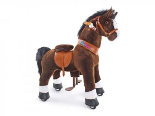 Mechanický jezdící kůň (na kolečkách) pro děti - tmavě hnědý varianta: Velikost 4
