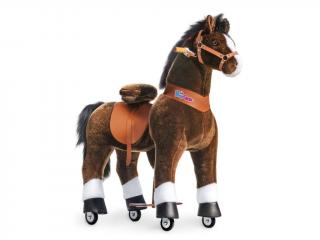 Mechanický jezdící kůň (na kolečkách) pro děti - tmavě hnědý varianta: Velikost 5