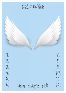 Milníková deka na focení miminek Andělská křídla modrá varianta: bez jména miminka