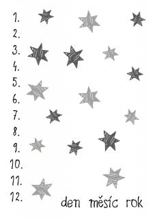 Milníková deka na focení miminek Šedé hvězdičky varianta: bez jména miminka