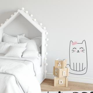 Nálepka na zeď - barevné postavičky - koťátko Velikost: velká - L