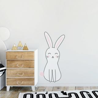 Nálepka na zeď - barevné postavičky - králíček Velikost: střední - M