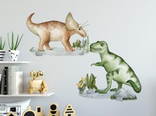 Nálepky na zeď - Tyranosaurus a triceratops Velikost: velká - L