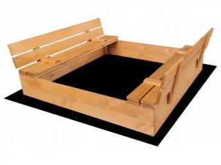 Pískoviště dřevěné s krytem/lavičkami předvrtané impregnované premium varianta: impregnované