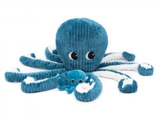 Plyšová chobotnice - máma s miminkem barva: Modrá