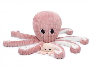 Plyšová chobotnice - máma s miminkem barva: růžová