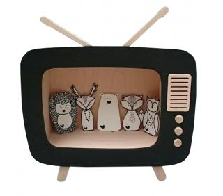 Polička retro televize barva: černá