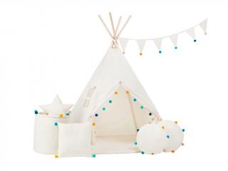 Set teepee stan Barevné bambulky varianta: luxury