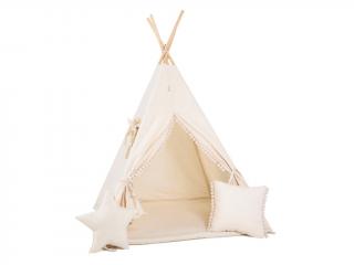 Set teepee stan Krémový s bambulkami varianta: standard