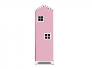 Skříň do dětského pokoje - domeček barva: růžová