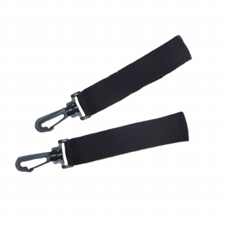 Úchytky Barva popruhu: Černá, Typ karabiny: Kovové černý nikl, Zvolte variantu: Karabina na kabelku (poutka)