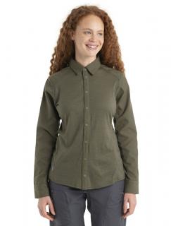 Dámská merino košile dlouhý rukáv ICEBREAKER Wmns Hike LS Top, Loden velikost: XL