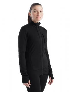 Dámská merino mikina ICEBREAKER Wmns Quantum III LS Zip, Black velikost: M