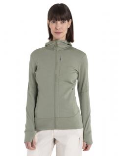 Dámská merino mikina s kapucí, zip ICEBREAKER Wmns Merino 260 Quantum IV LS Zip Hoodie, Lichen velikost: M