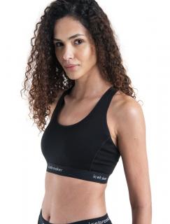 Dámská merino podprsenka ICEBREAKER Wmns Merino 125 ZoneKnit™ Racerback Bra, Black velikost: L