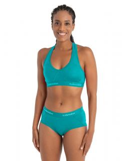 Dámská merino podprsenka ICEBREAKER Wmns Sprite Racerback Bra, Flux Green velikost: S